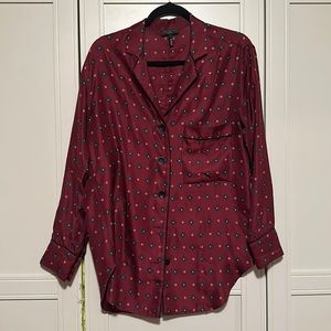rag & bone Maroon Patterned Button-Down Shirt
